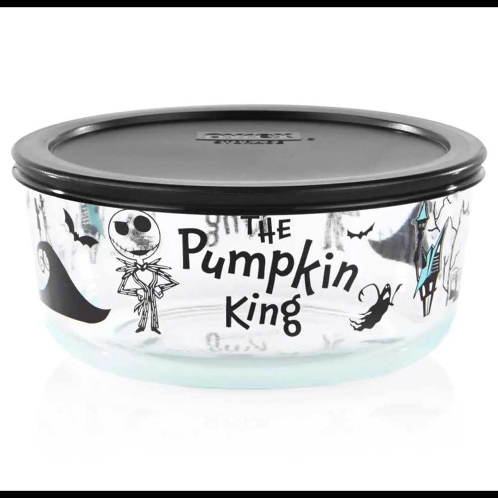 Pyrex® Nightmare Before Christmas Decorated Glass Storage Container new